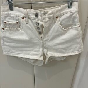 Levi's Cream Jean Shorts